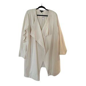 Lane Bryant Womens Long Jacket Off White Cream Open Front Size 18 20 NWT